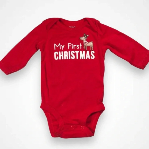 4/$20 Carter’s First Christmas  Red Onesie - Picture 1 of 4